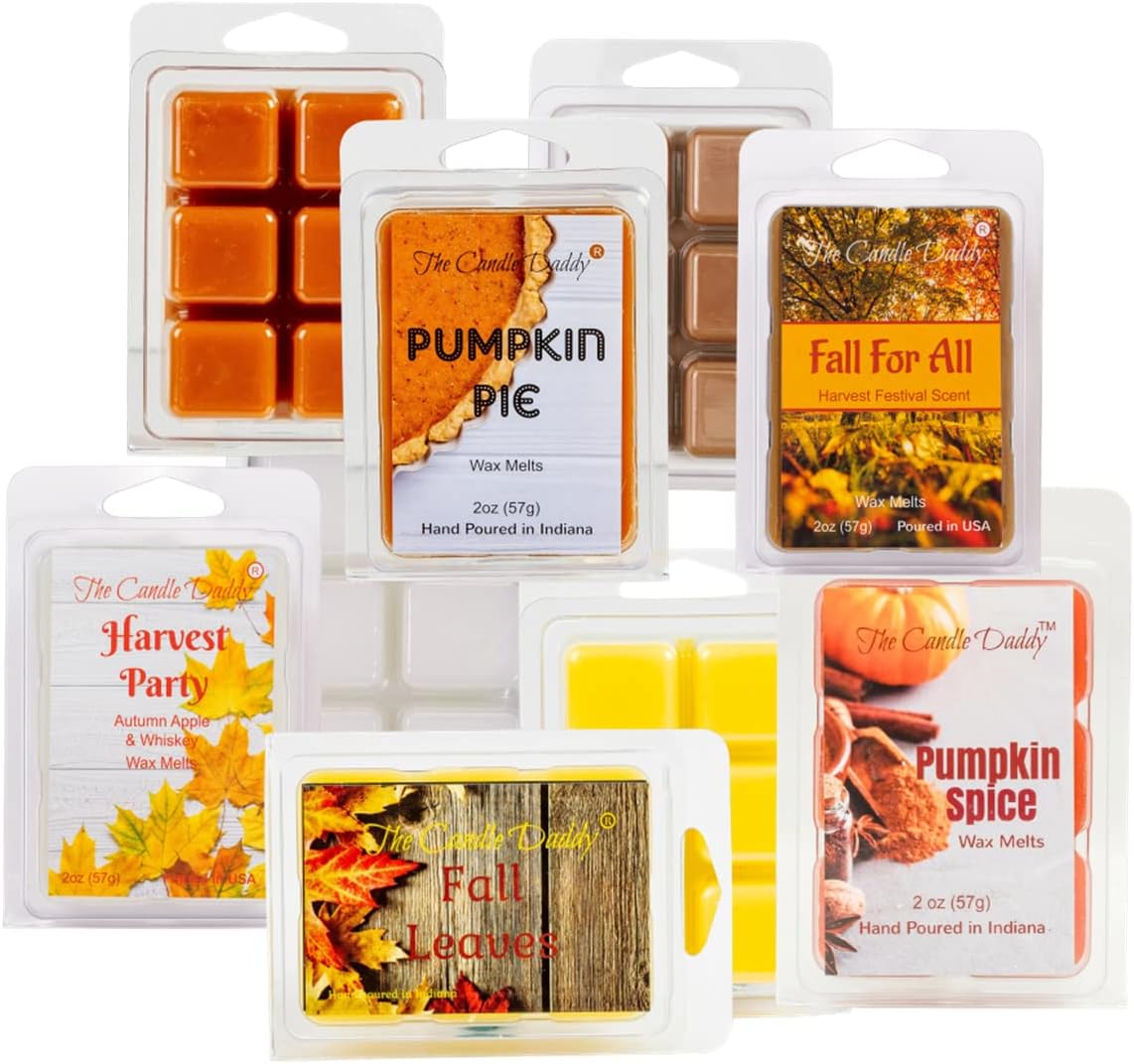 The Candle Daddy Harvest Haul 5 Pack - 5 Amazing Autumn Fall Wax Melts - 30 Total Cubes - 10 Total Ounces
