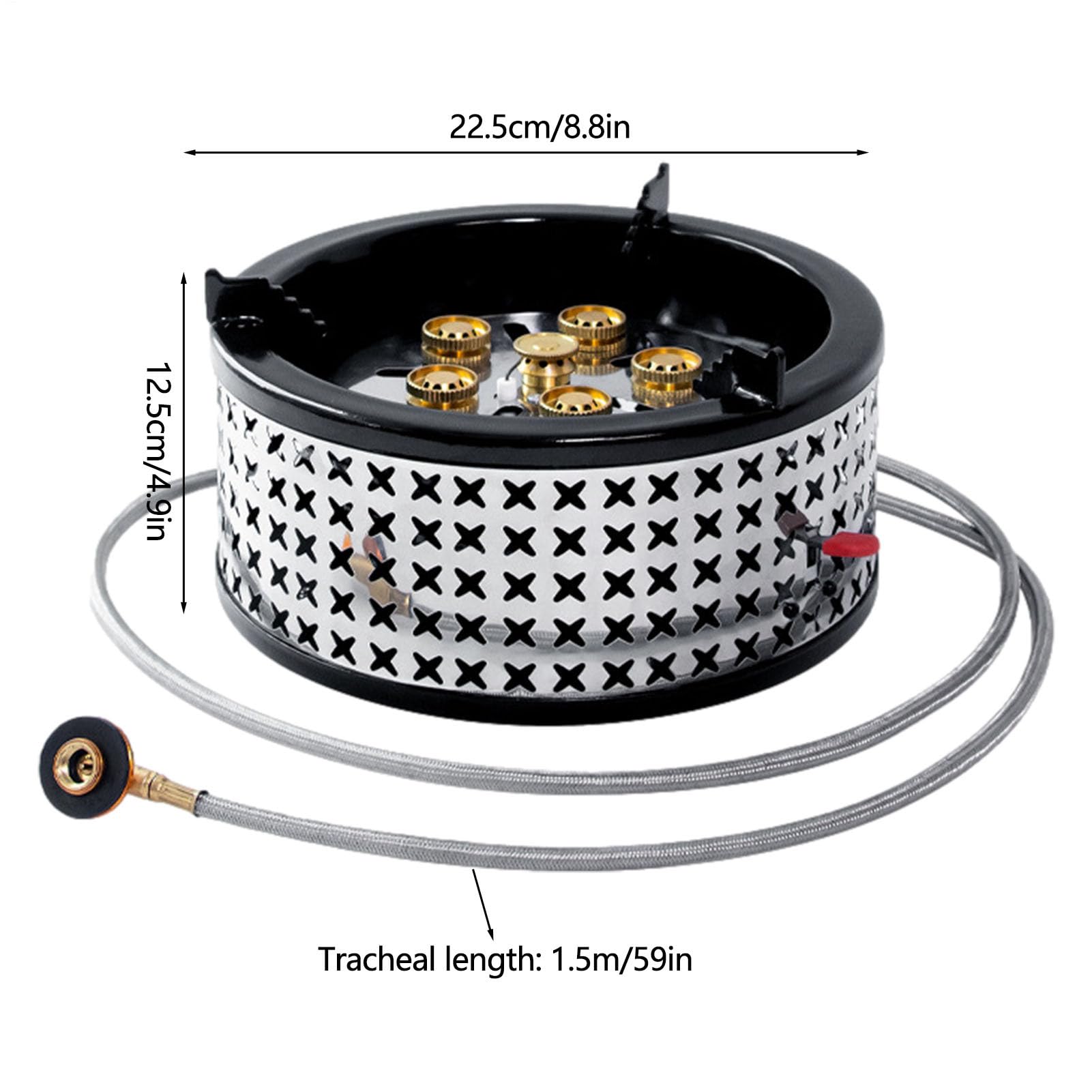 Réchaud à Gaz Brûleur Haute 15800w | Brûleur de Cuisinière Portable pour Pique-nique, Barbecue, Cuisson en Plein Air, Trekking, Randonnée et en Sac à Dos