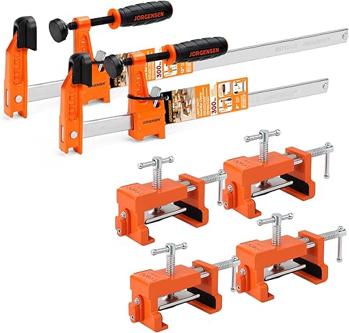 Jorgensen Juego de abrazaderas de barra de acero de 2 piezas y abrazaderas de gabinete PONY 4 unidades