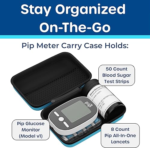 Miniatura 6 de Kit de monitor de glucosa en sangre Pip con lancetas de seguridad precargadas - Juego completo de prueba de diabetes para el monitoreo de azúcar en