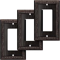 Vista 134 de Henne Bery Sunken Pearls - Placa de pared decorativa resistente para interruptor, cubierta para tomacorrientes (doble dúplex, níquel satinado)