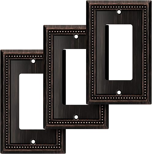 Vista 540 de Henne Bery Sunken Pearls - placa decorativa de pared para interruptor (Palanca simple, 2 unidades, níquel satinado)