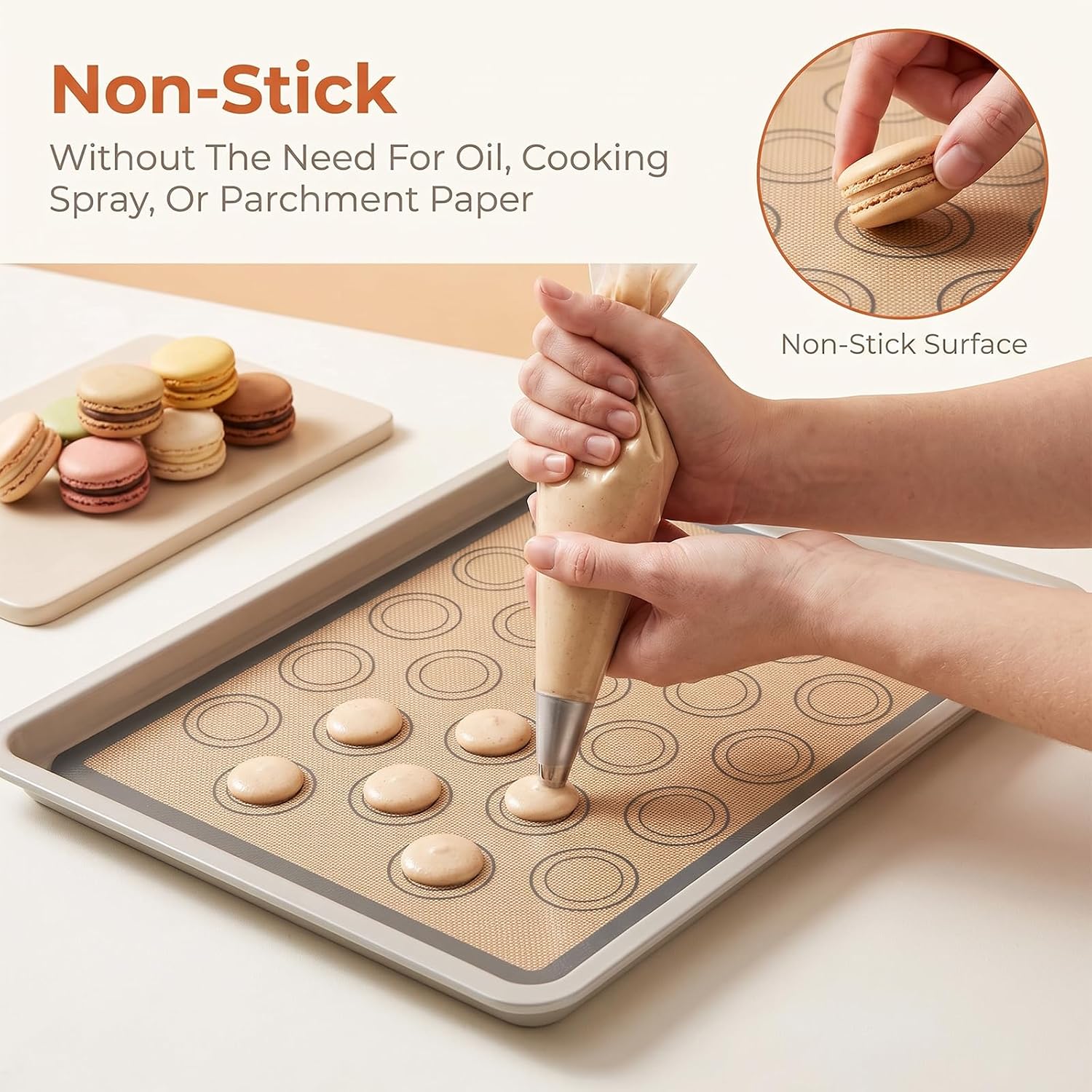 6 Pack Silicone Baking Mats, 16.5"x11.6", Nonstick, 15 Tips, Reusable