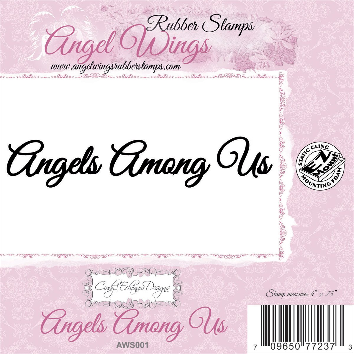 Angel Wings Cling Mounted Stamp 4''X.75''-Angels Among Us Angel Wings Cling Mounted Stamp 4''X.75''
