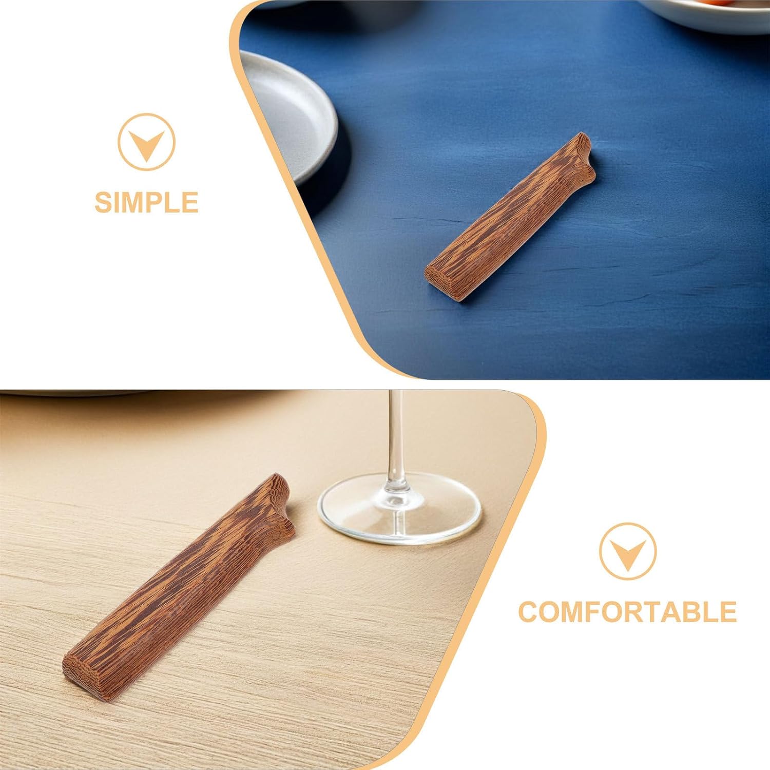 2pcs Wooden Chef Knife Handle Replacement Diy Grip Chopper Handle With Mounting Rivets For Kitchen Crafting Custom Tool Making Accessories