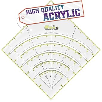 8.1 x 8.1 Inch Precision Slotted Quilting Ruler 1/8" Grid Lines Transparent Acrylic Ruler for Cutting Fabric and Measurement Designed for Patchwork, Sewing, DIY Crafts, Quilting Projects & Tools