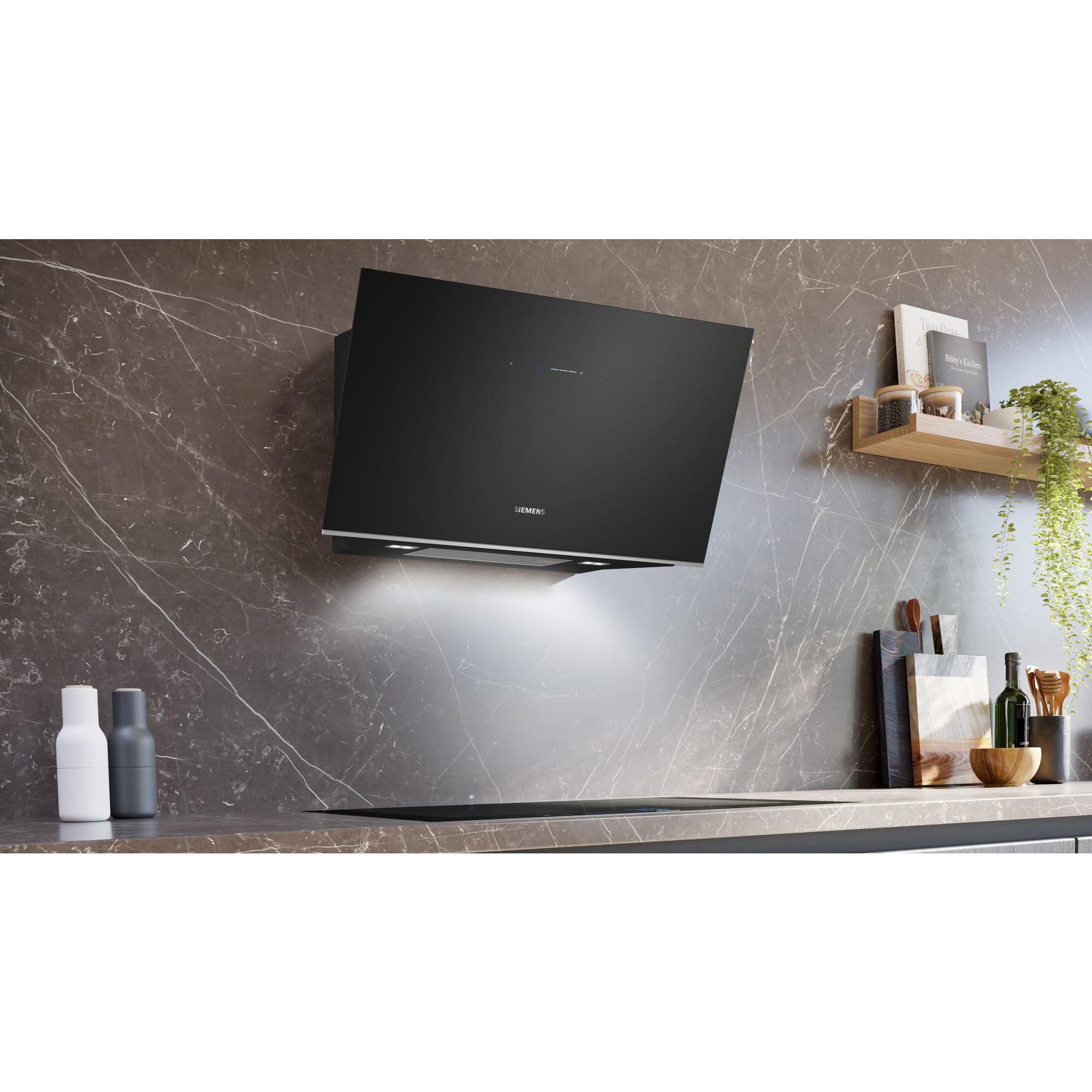 Hotte Décorative Inclinée 90cm 51db 441m3/h Noir - LC91KLT60