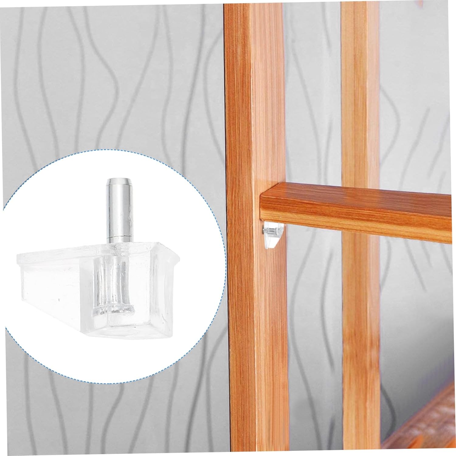 HOMSFOU 20pcs Transparent Plastic Cabinet Shelf Pegs Durable Shelf Support Brackets for Boards Compatible with Bookcases and Entertainment Centers
