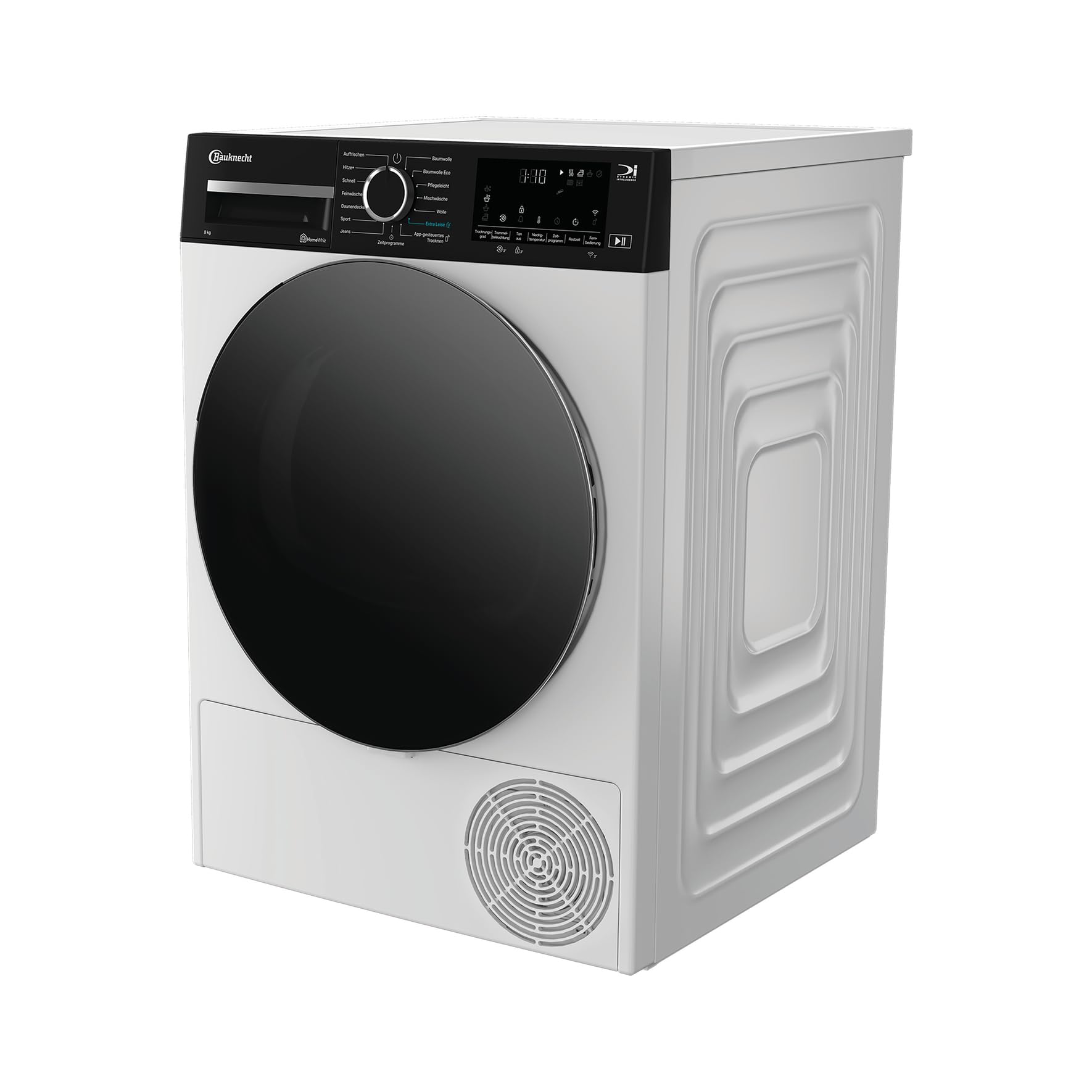 Bauknecht BTSW 86B WB Wärmepumpentrockner, 8 kg, 15 Programme, Dynamic Intelligence, Precision Dry - intelligentes Trocknen, Adaptive Dry, HomeWhiz App, Startzeitvorwahl und Restzeitanzeige, Weiß