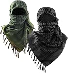 Luxns Écharpe tactique du désert militaire Shemagh / 100% Cotton Keffiyeh Echarpe pour hommes et femmes