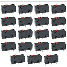 15PCS Micro Limit Switch - Snap Action Button Type, Mini Momentary Switch, Black