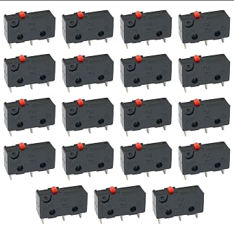 15PCS Micro Limit Switch - Snap Action Button Type, Mini Momentary Switch, Black