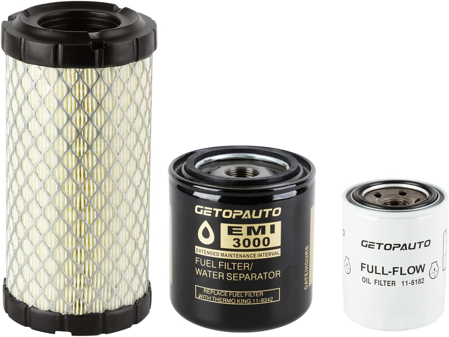 GETOPAUTO 11-6182 11-9059 11-9342 Oil Fuel Air Filter Maintenance Kit Compatible with Thermo King Tripac APU or Evolution