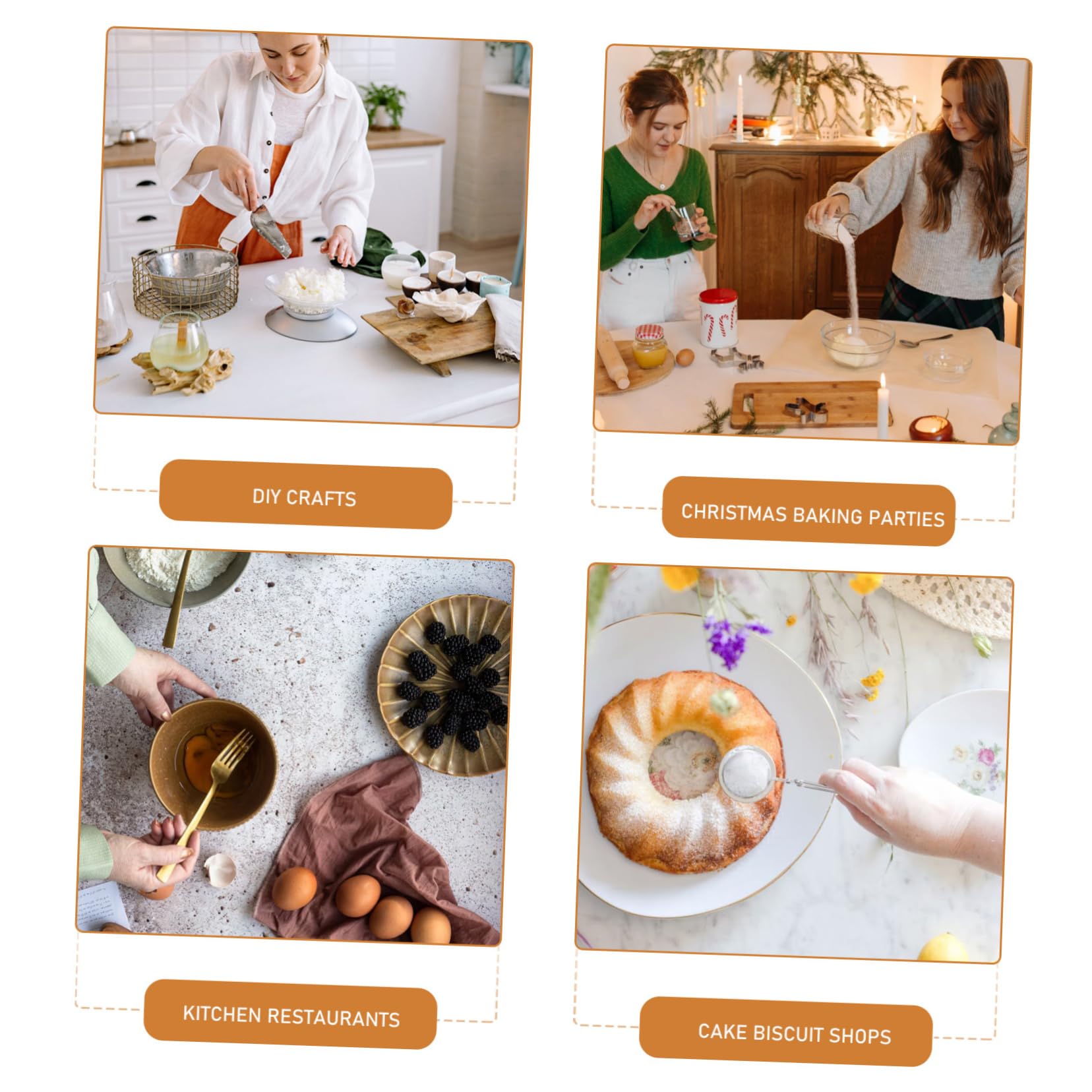 Cabilock 4 Stück Backförmchen aus Papier Cupcake-Tabletts quadratische Muffinförmchen ovale Backförmchen hochzeitsdeko hochzeitsdeco Ovaler Kuchen-Pappbecher fettdichte Muffinförmchen Weiß
