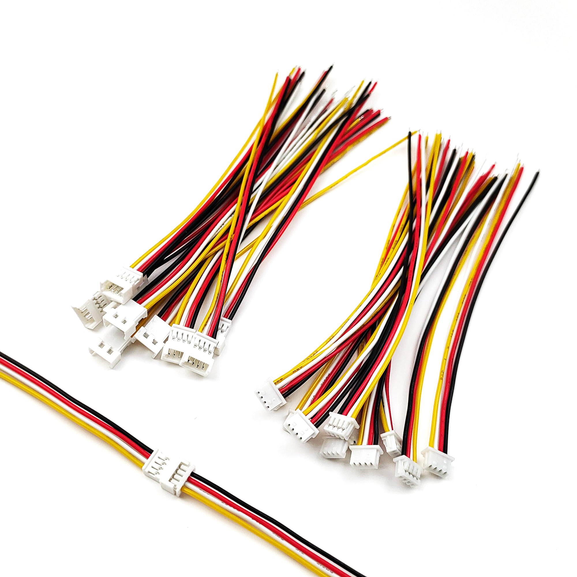 10 Pairs JST 1.25mm 4 Pin Micro Electrical Male and Female Connector Plug with 100mm 26AWG Cable Wires JST Connectors Kit-image-43