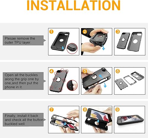 Miniatura 7 de Funda para iPhone SE 202220203rd2rd, iPhone 87 a prueba de golpes a prueba de caídas prueba de caídas de grado militar con funda antideslizante,