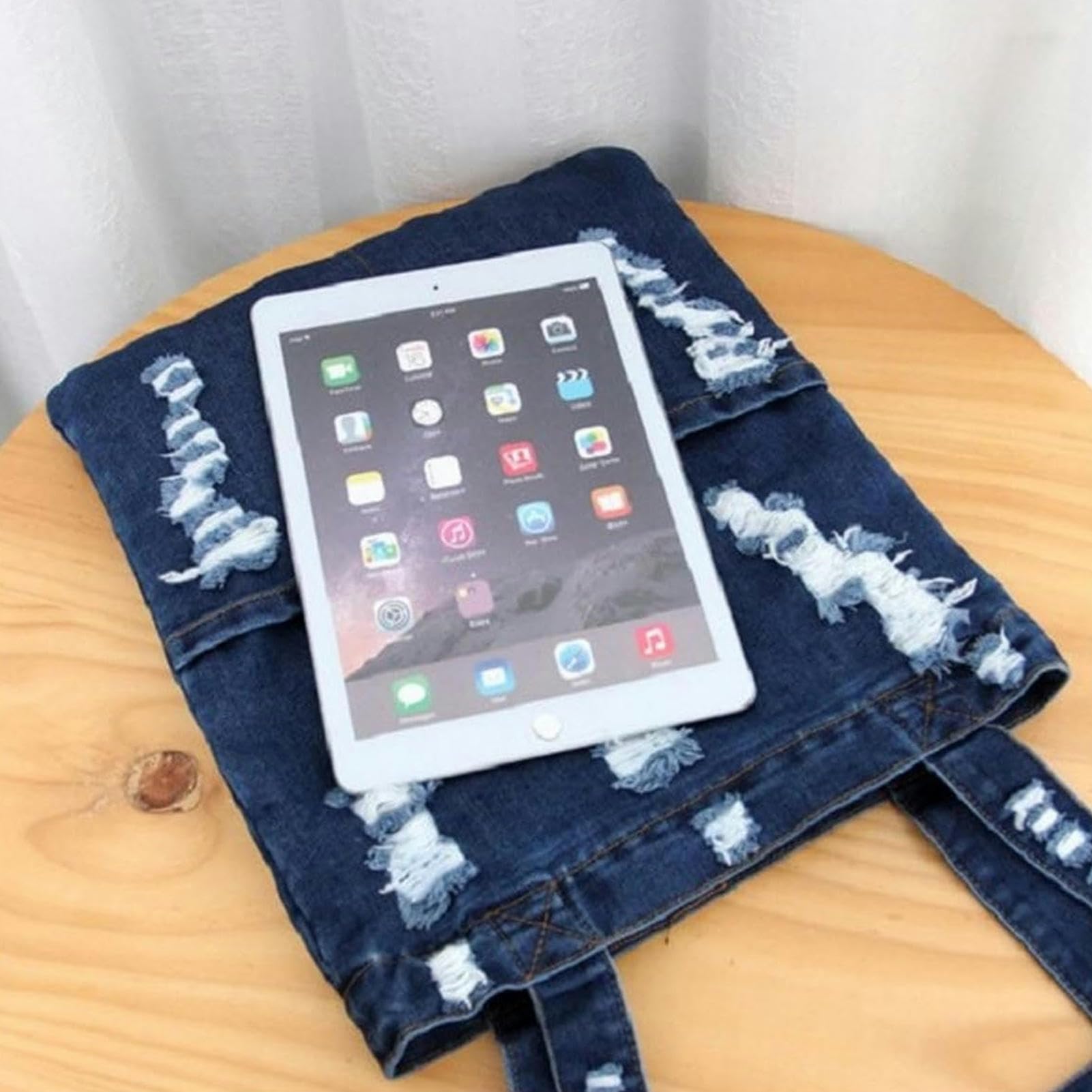 Borsa Donna Tracolla Borse per Borse per La Spesa Borse in Denim Borse Casual Borse per Le Spalle da Donna-Dark Blue-31x36