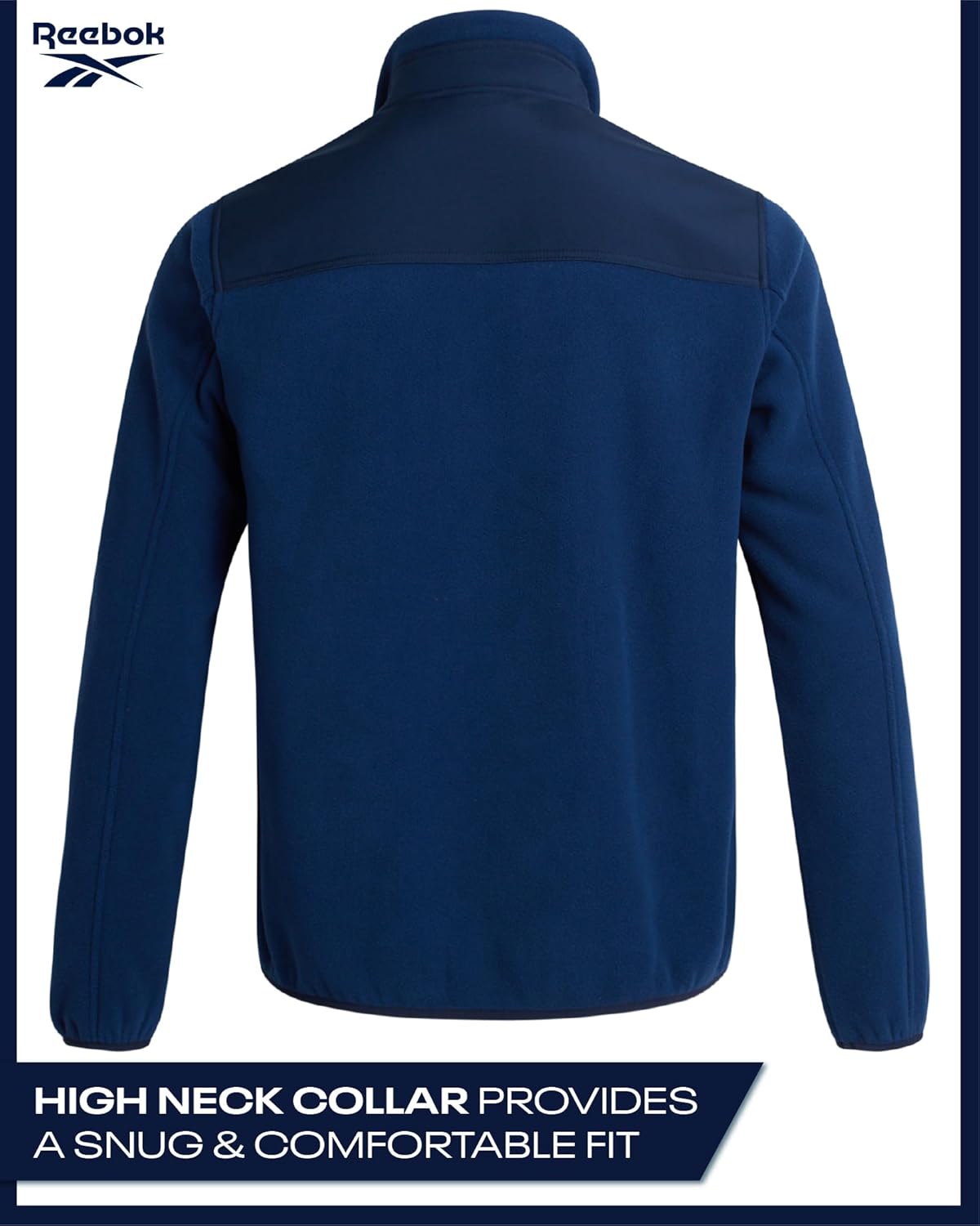 Reebok Mens Fleece Jacket - Lightweight Polar Fleece Zip Up Winter Softshell Jacket Men with Pockets for Hiking and Workout - Image 7