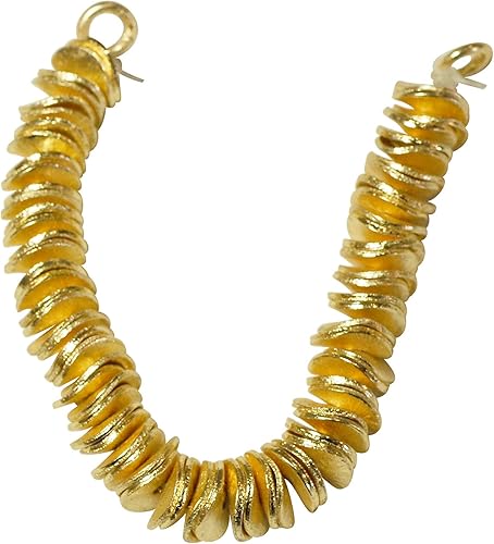 Miniatura 3 de Bangkok - Cuentas onduladas de disco dorado para hacer joyas cuentas planas redondas espaciadoras cuentas de papas fritas cobre real con chapado en