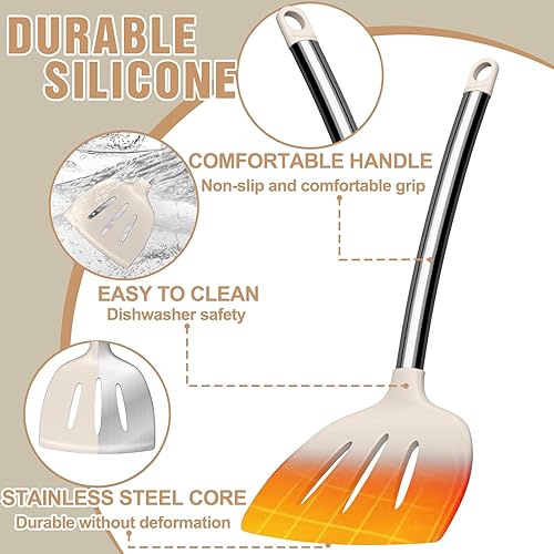 Miniatura 6 de Umite Chef - Juego de utensilios de cocina de silicona, 34 piezas, para utensilios de cocina antiadherentes, juego de espátulas de silicona, mango