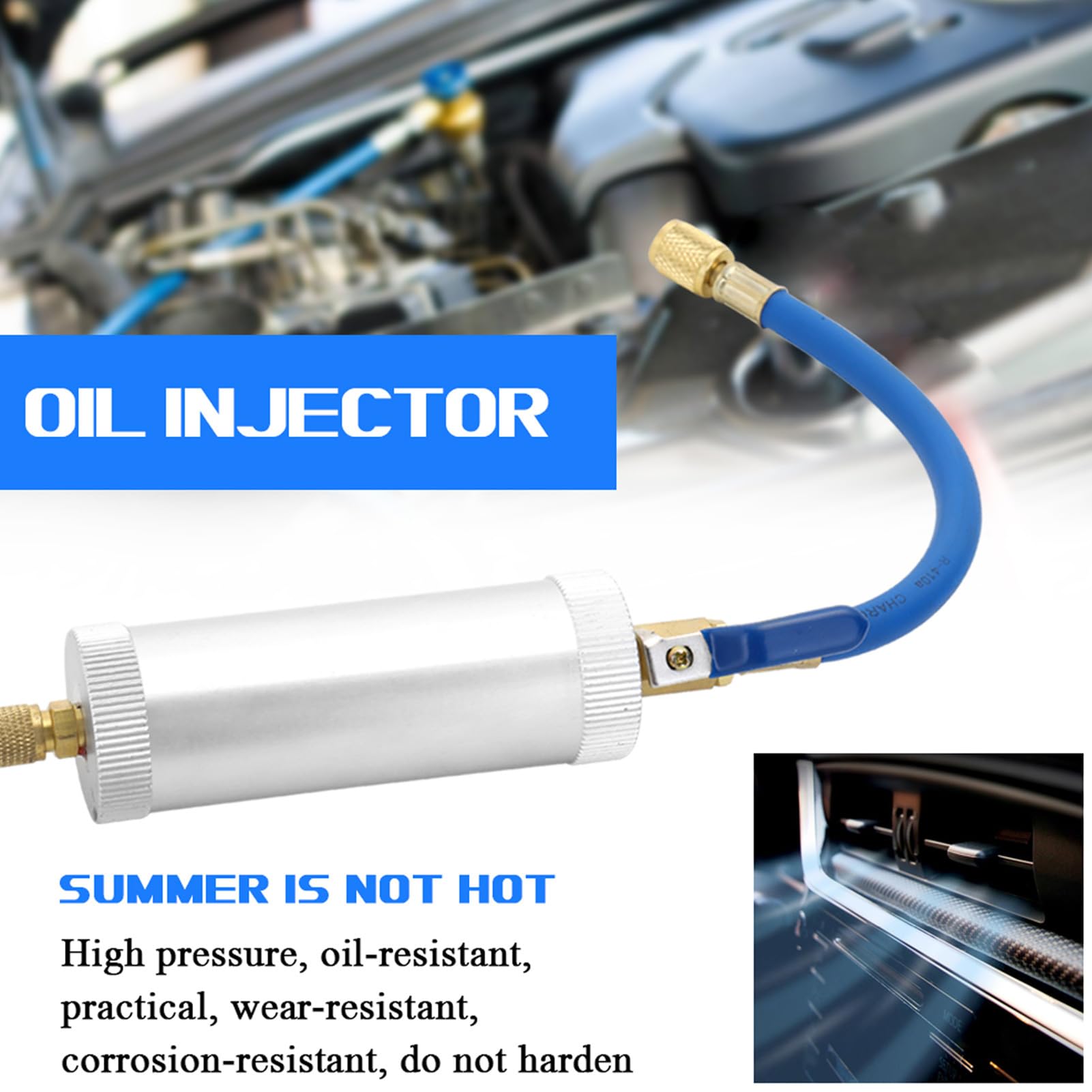 Iniettore di olio per aria condizionata automobilistica, sistema di refrigerante per impianto di raffreddamento A/C | Olio per aria condizionata auto per sistema refrigerante R134A R12