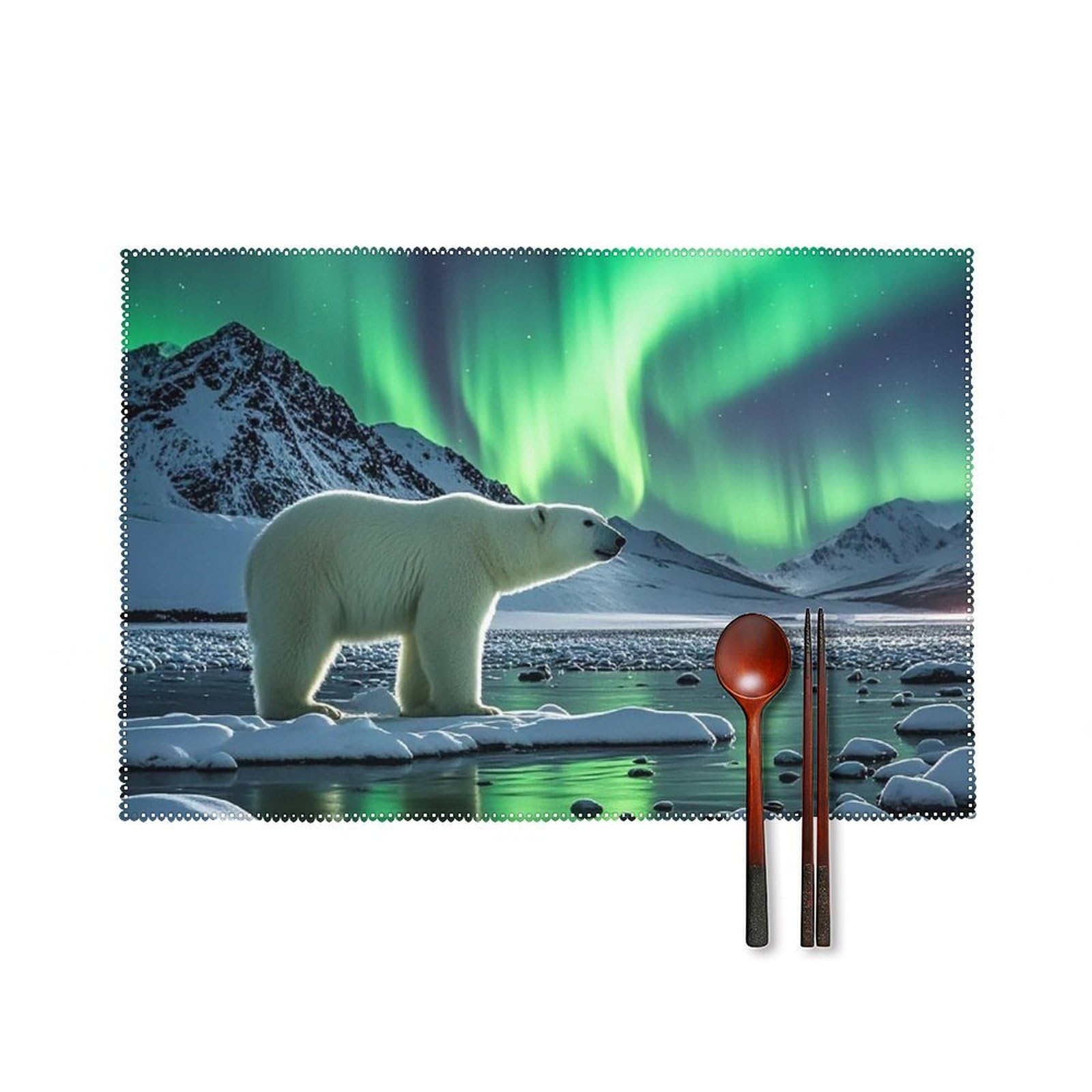 Napperons de cuisine ours blancs pour repas de Thanksgiving et fêtes