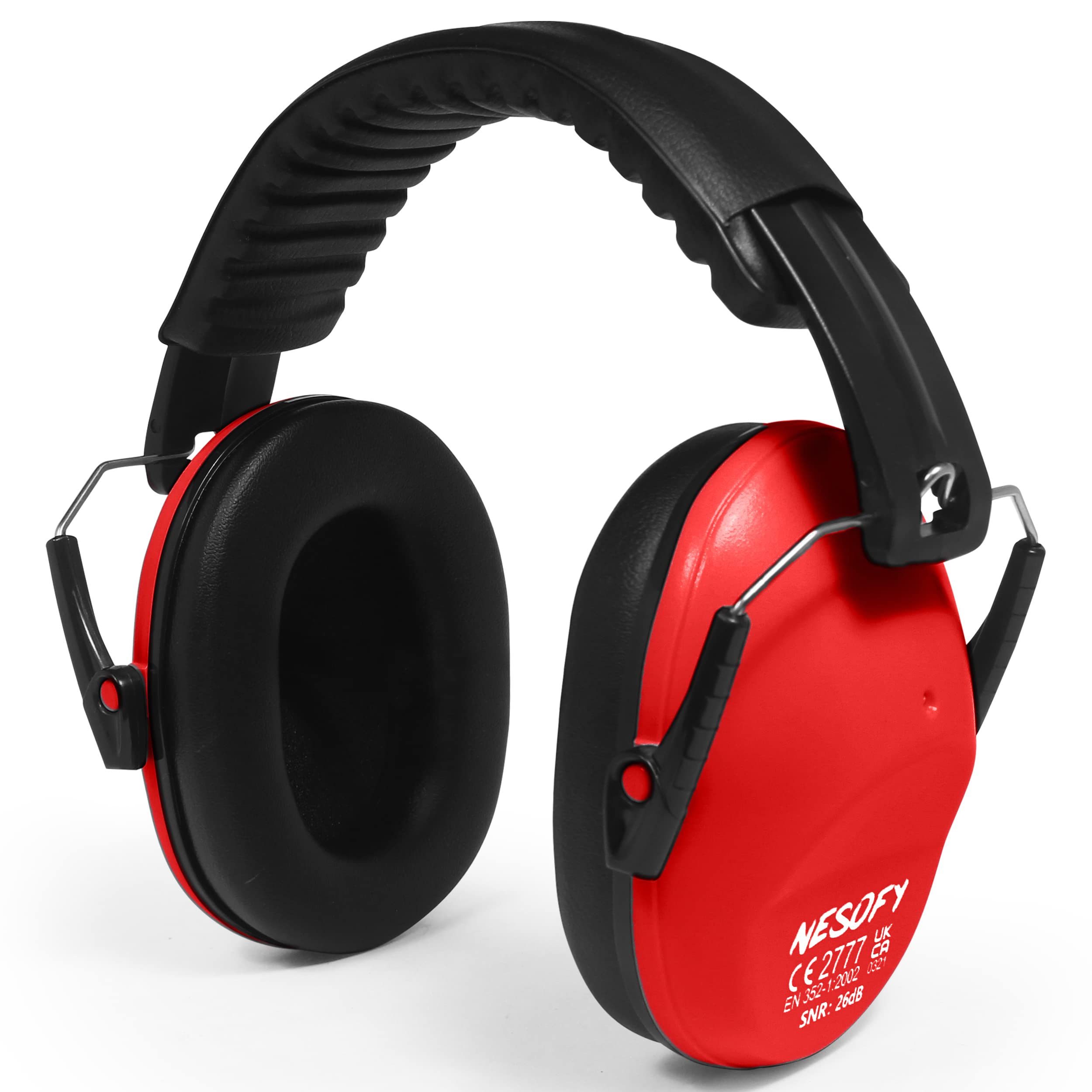 Nesofy Ear Defenders Children 26db, Red, One Size Kids
