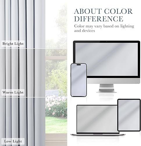 Miniatura 339 de PONY DANCE - Cortinas opacas aisladas térmicamente, set de 2 cortinas opacas con bolsillo para barra / pestaña trasera, paneles de cortinas opacas,