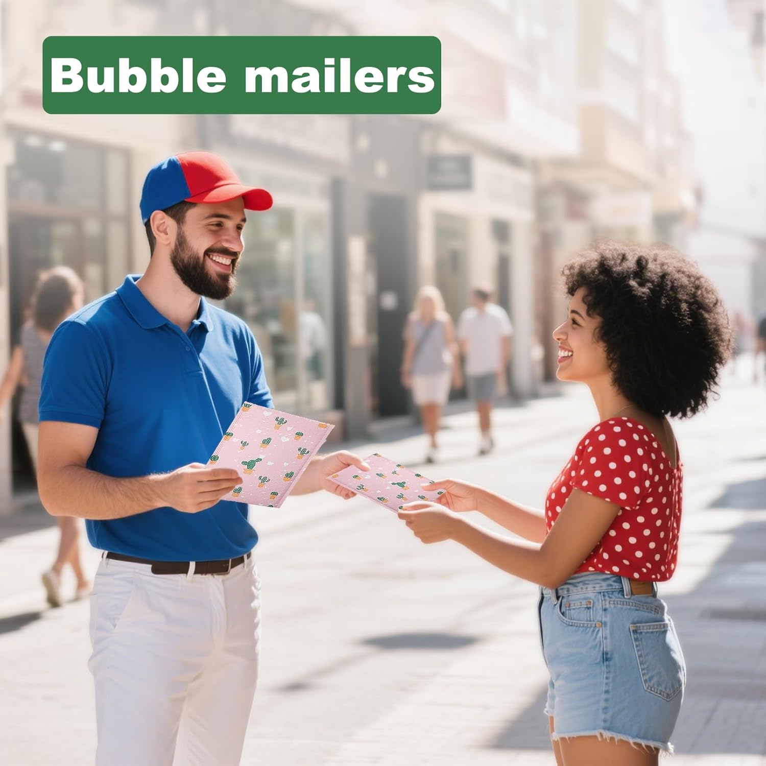 50 Pack Bubble Mailers 6x9 Inch,Self Sealing Adhesive Padded Envelopes,Waterproof Cute Bubble Mailers,Cushioning Shipping Envelopes for Packaging, Mailing, Gifts, Small Business