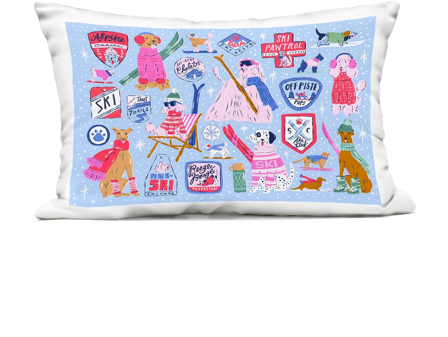 Stupell Industries - Ski Patrol Red Cross Outdoor Pillow, 18 x 18 - Made in USA - By Peter Horjus