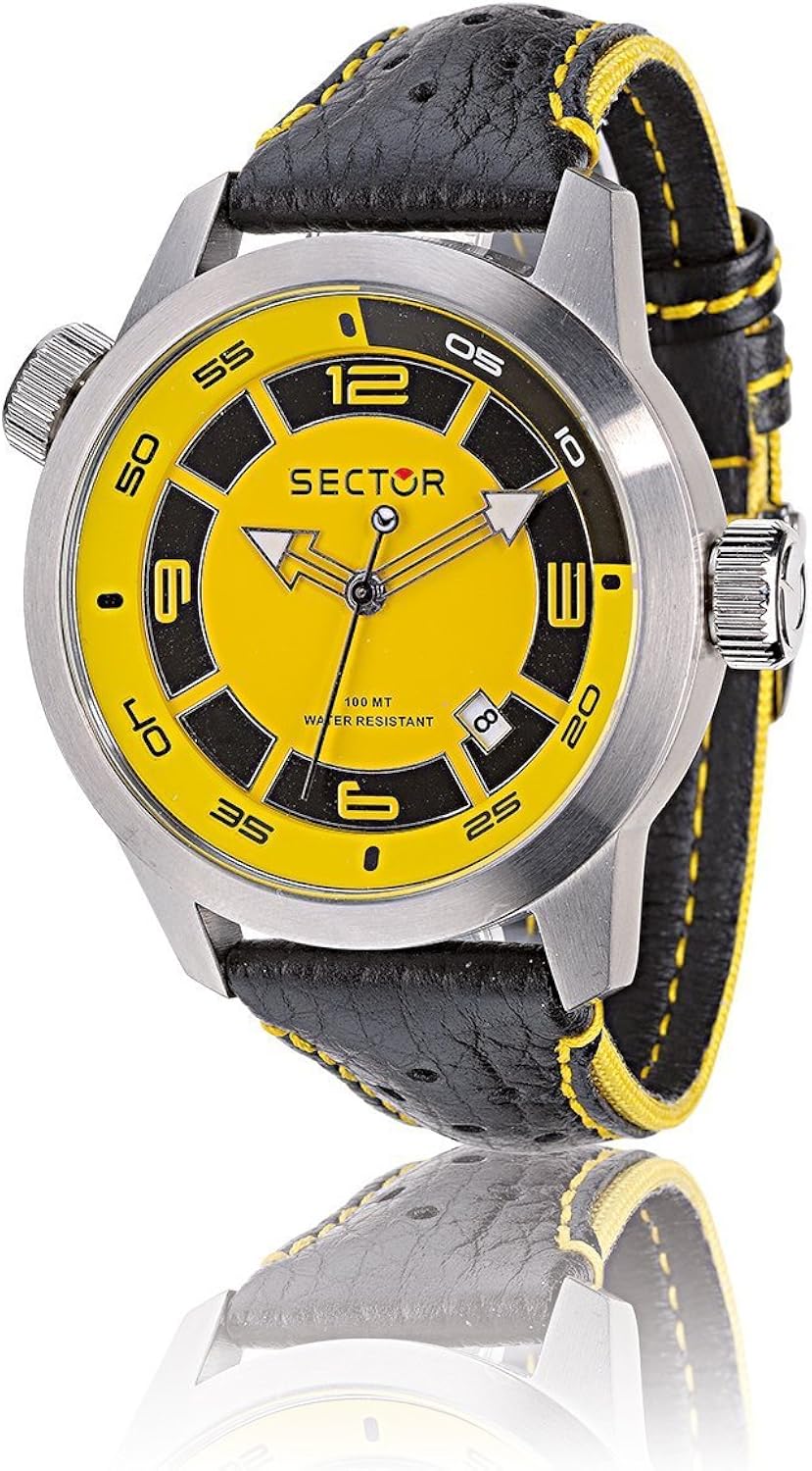 Sector oversize orologio con quadrante giallo e cinturino nero/giallo :  Amazon.it: Orologi
