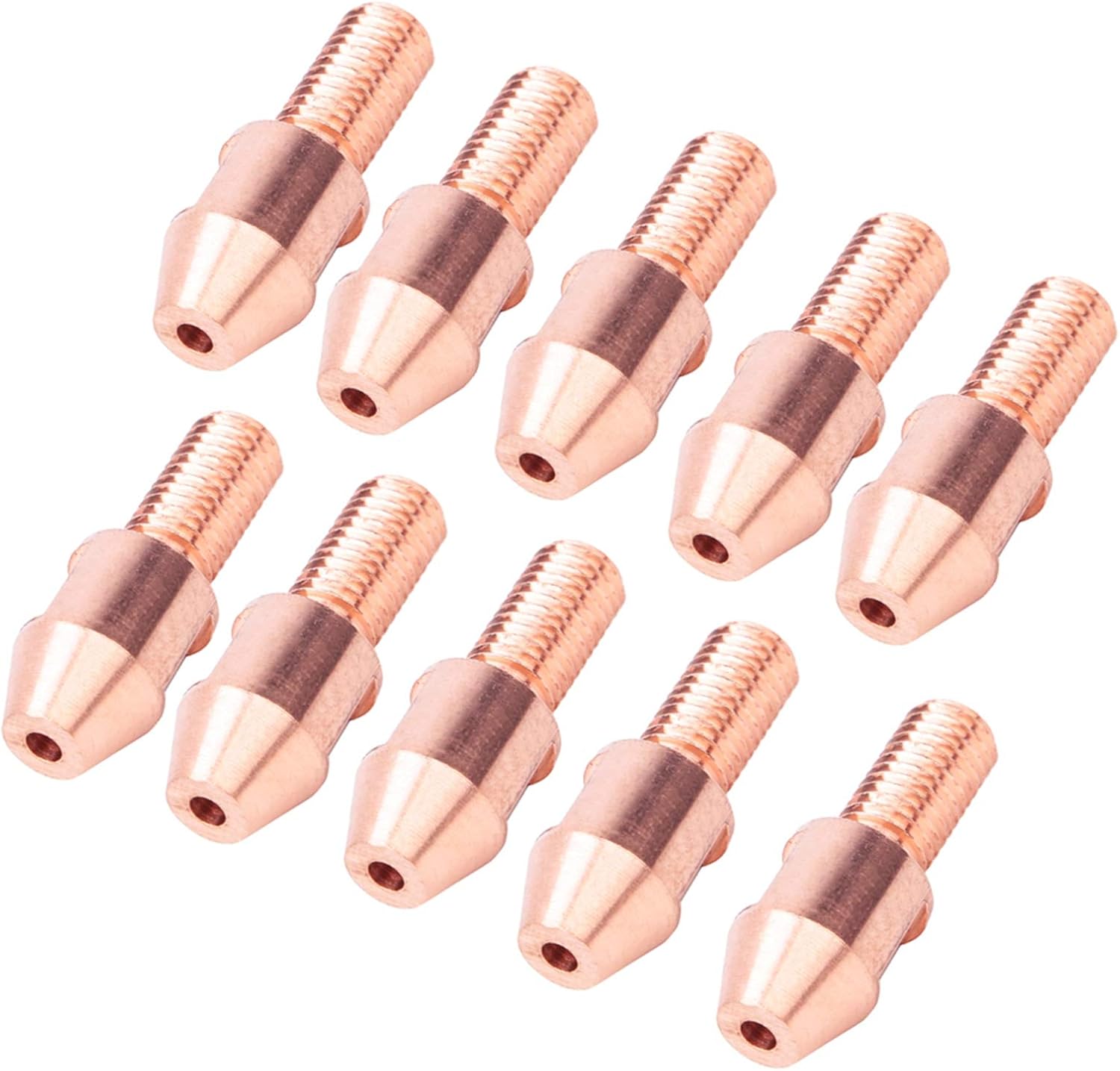 10Pcs Welding Contact Tip, Submerged Arc Welding Nozzle Accessory, Pure Copper M12 Tip with 4mm 5mm Hole Diameter, Replacement for Welder Tool Equipment (4.0)