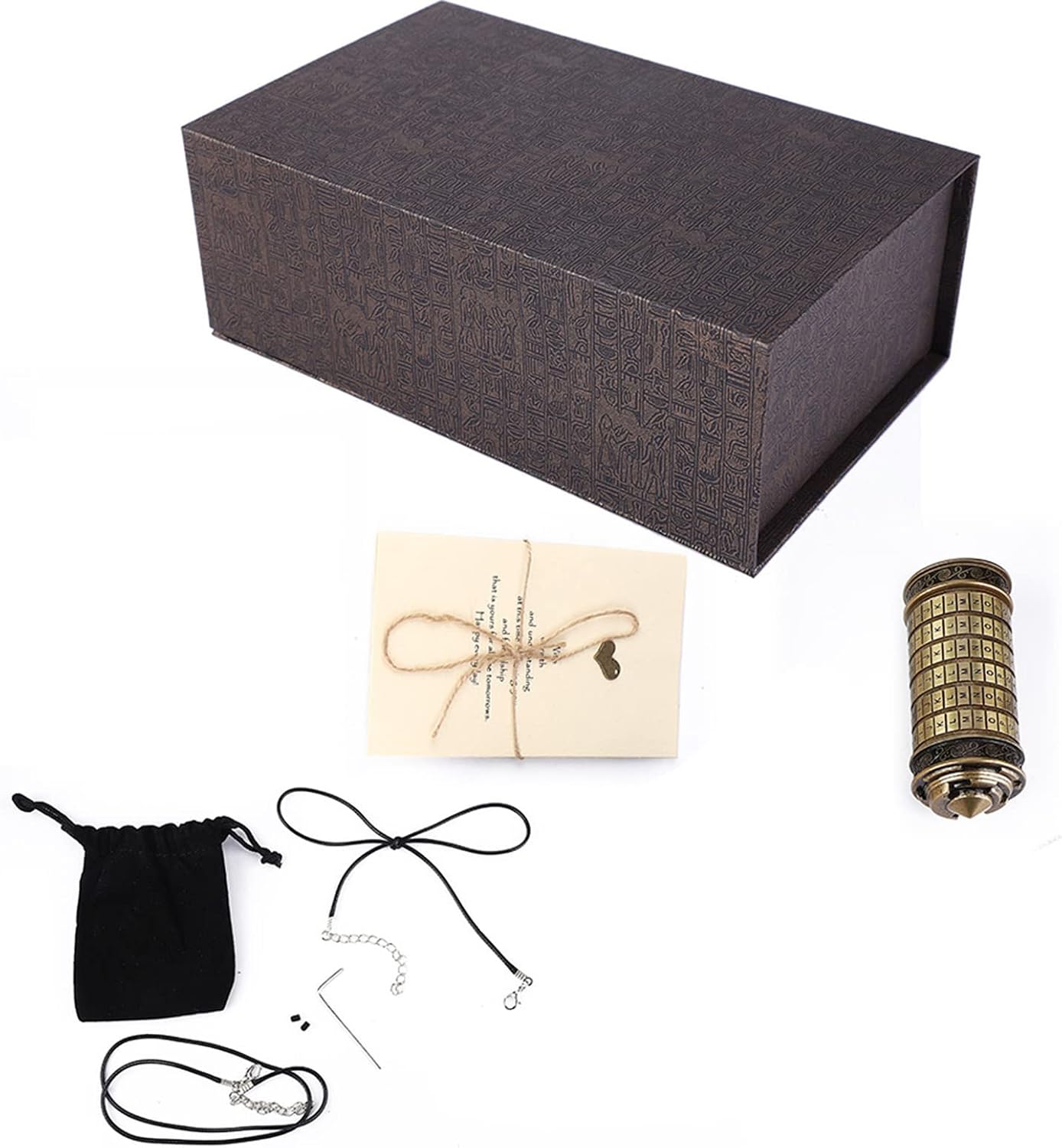Cryptex Da Vinci Code Mini Cryptex Lock Puzzle Boxes, Vinci Code Rings Ancient Lock Box for Men