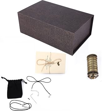 Respicefinem Alphabet Locks, Da Vinci Code Puzzle Lock Box Puzzle Letter Code Lock Ring Holder Romantic for Men with Ring