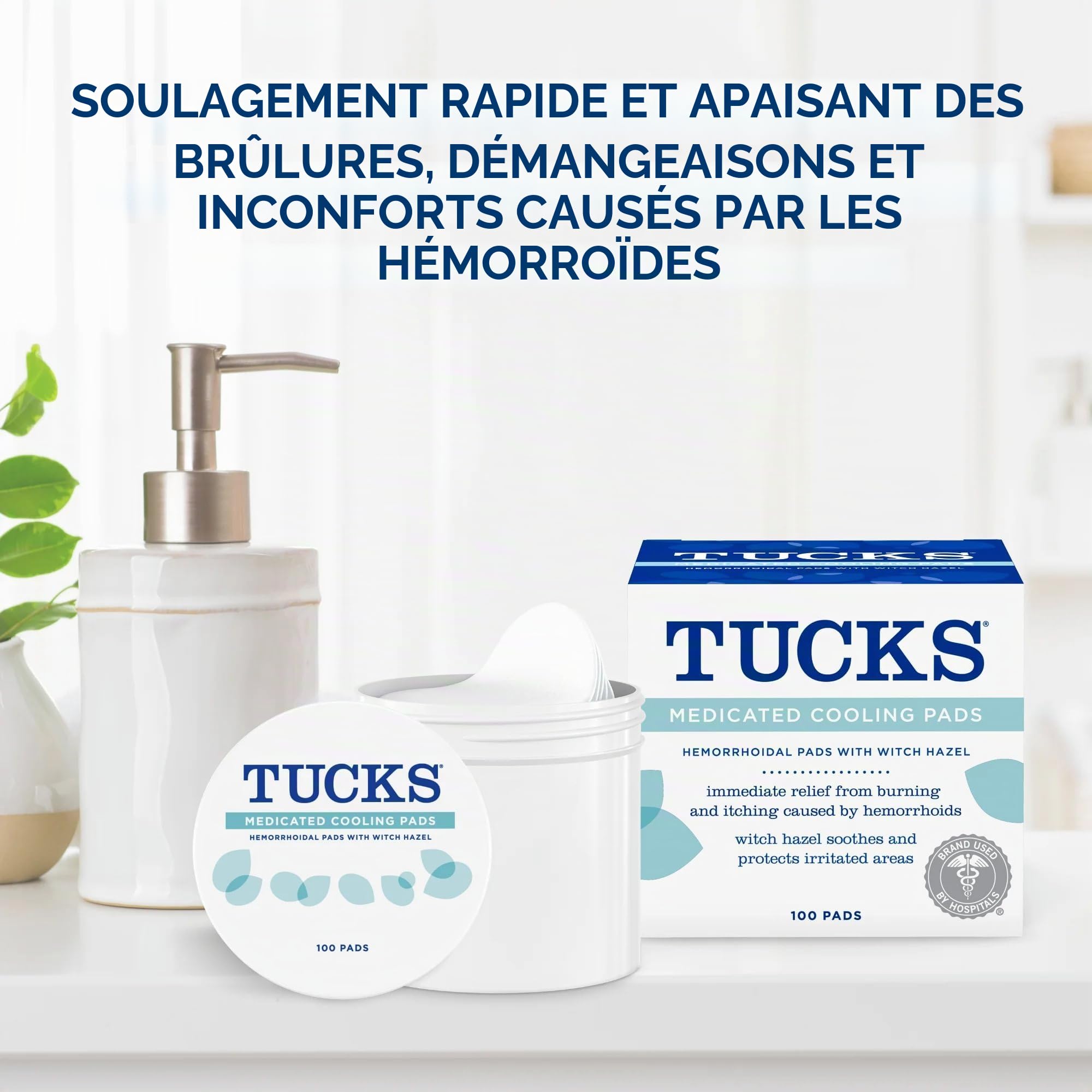 Tampons de refroidissement médicamentés, 100 tampons - plis