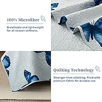 Vista 4 de ARTALL - Juego de edredón de 2 piezas con estampado de mariposas, de microfibra suave y ligera, colcha para cama, manta con funda de almohada