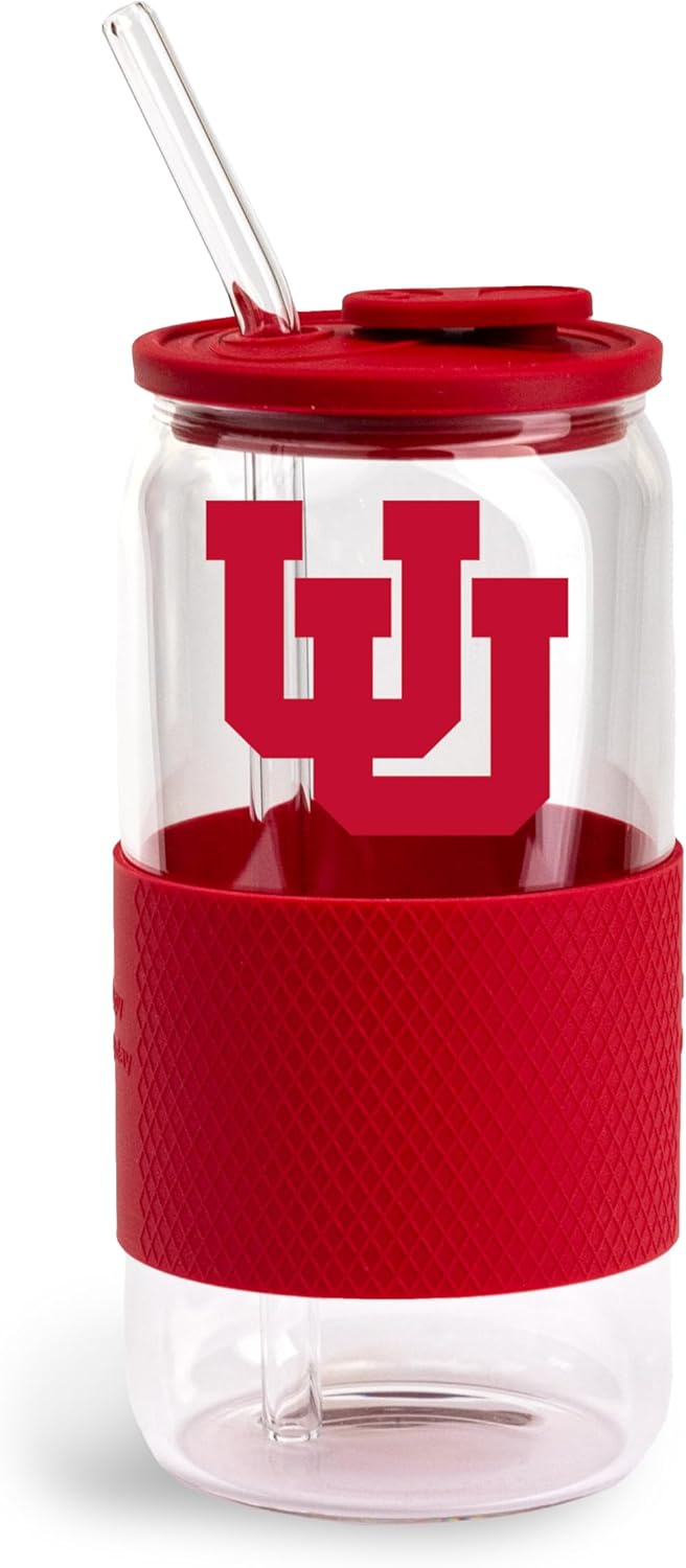 The Memory Company | Licensed NCAA 18oz Glass with Silicone Lid and Wrap