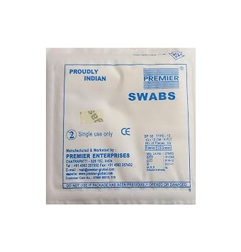Premier Sterile Swab 10 cm X 10 cm | 12 Ply | Pack Oof 50 counts (In 10 pack)