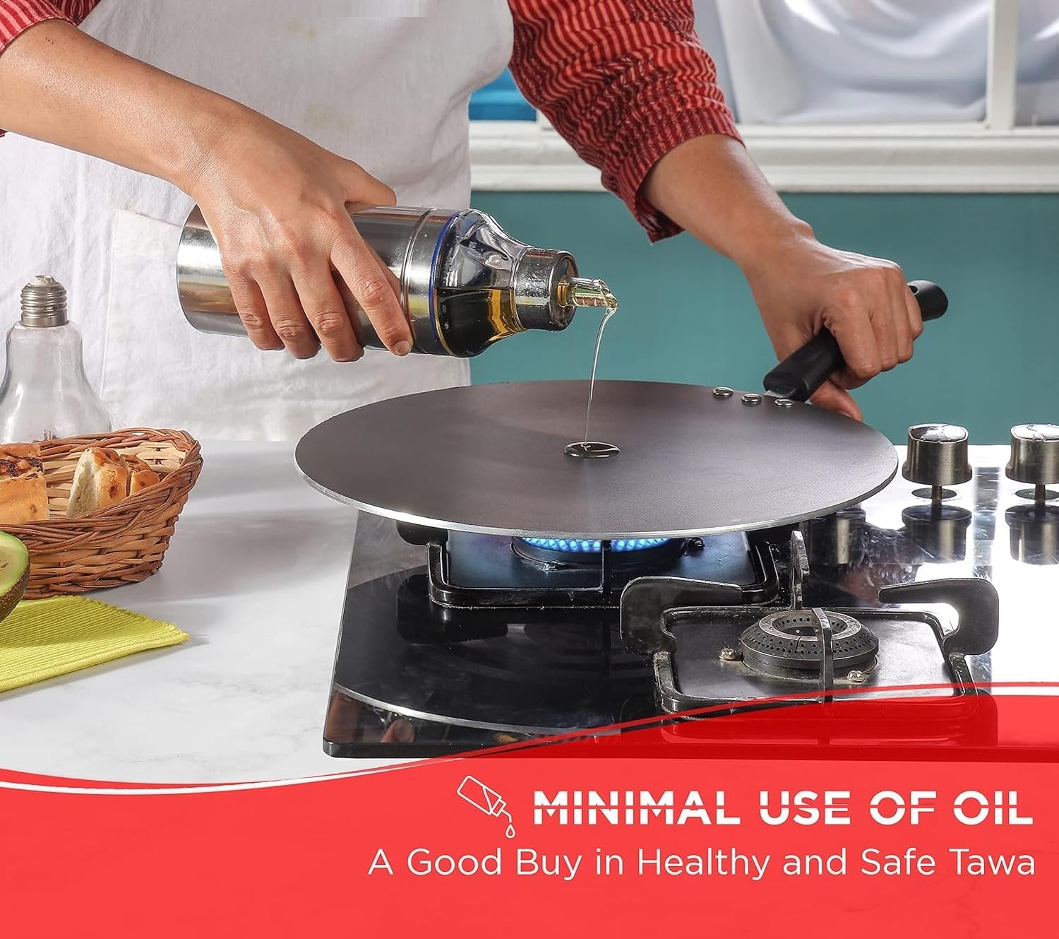 Roti iron Tawa Kitchen Item - Non-Stick Multi Tawa for Chapati, roti Rolles Home Kitchen Item For daliy Use Pack of 1 (Black)