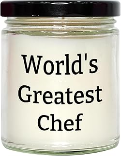 World's Greatest Chef Gifts for Graduation - 9oz Vanilla Soy Candle, Funny Quote, Perfect for Men or Women, Unique Gift for Chef