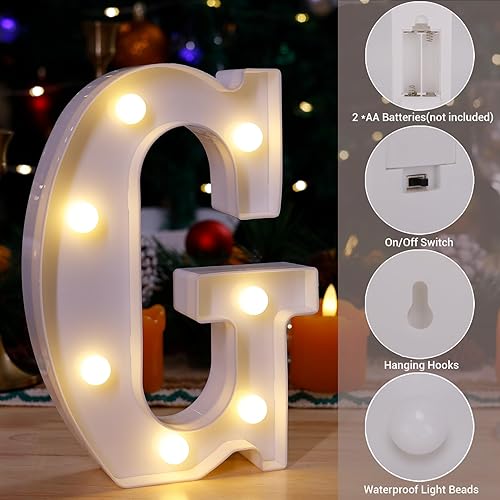 Miniatura 81 de Letrero LED de marquesina, letras iluminadas del alfabeto, letras LED que funcionan con pilas, para luz nocturna, bodas, cumpleaños, fiestas, Letra E