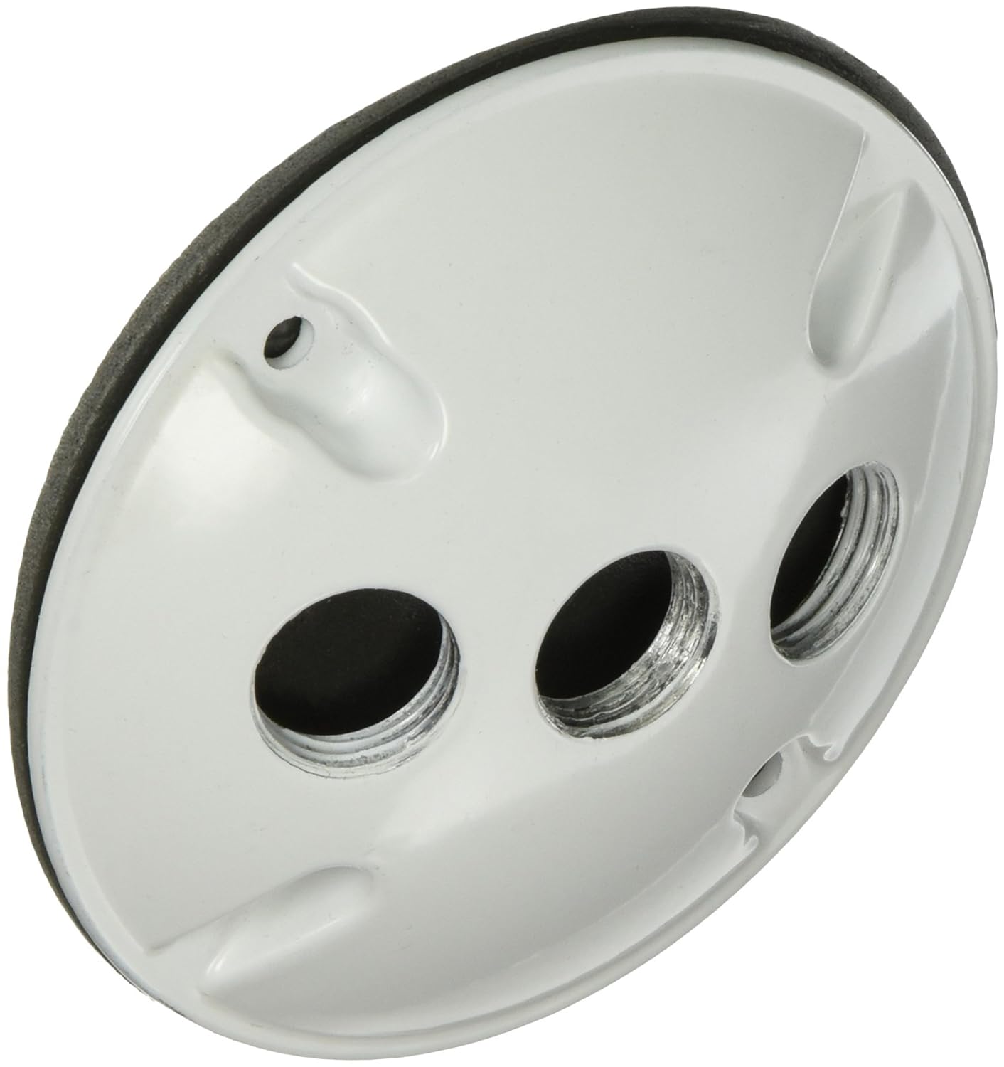 Morris 36832 Weatherproof Box Cover, 4-inch Round, (3) 1/2-inch Hole, White