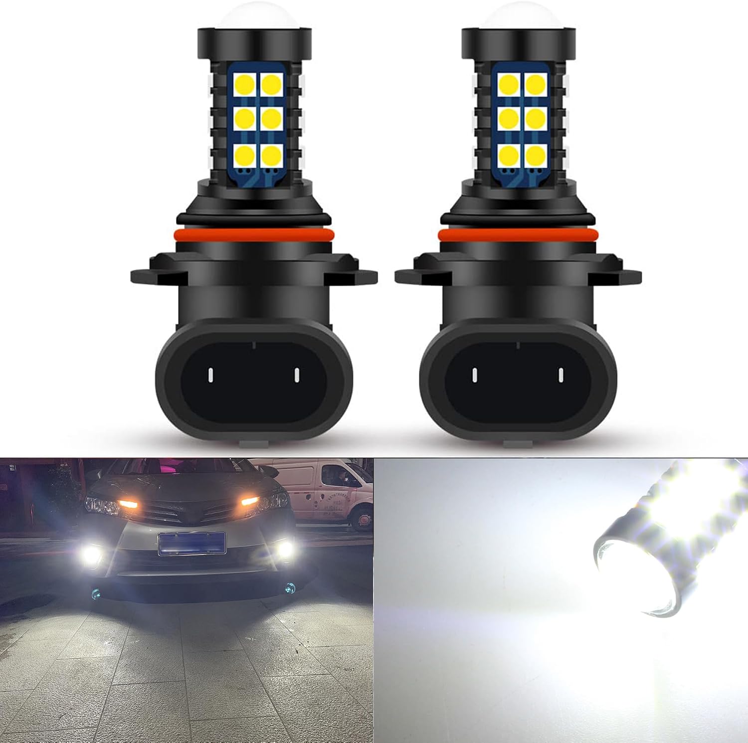 Bombillas LED 9005 9006 HB3 HB4 6000K Blanco Alto Brillo Vehículos miniatura 1