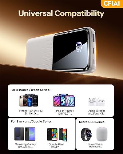 Miniatura 7 de Cargador portátil con batería de 15000 mAh, cargador de teléfono portátil con cables integrados de 22.5 W, cargador de batería de carga rápida