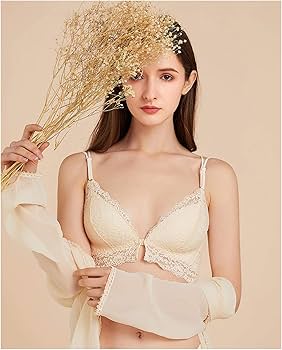 ノンワイヤーブラジャー　フロントホックブラ 授乳ブラ　ベージュ L 楽天市場】フロントホックブラ ブラジャー フロントホック ノン