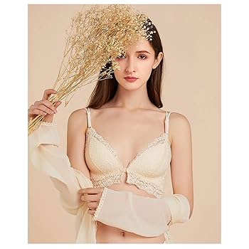 ノンワイヤーブラジャー　フロントホックブラ 授乳ブラ　ベージュ L ノンワイヤーブラジャー フロントホックブラ 授乳ブラ ベージュ