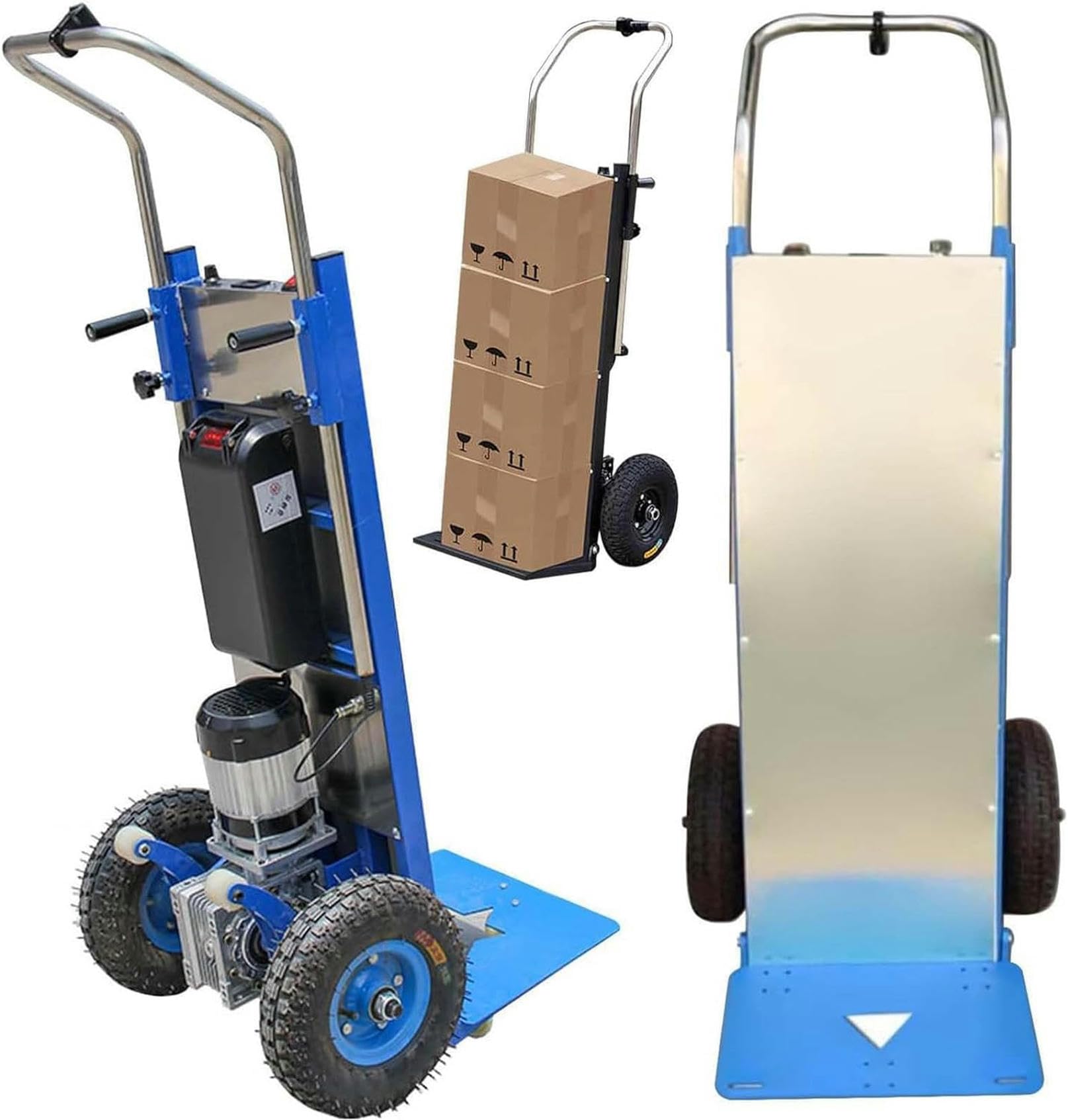 Carrello Saliscale Carrello Elettrico Carrello Saliscale con Batteria Rimovibile 48V 36Ah, Carrello Saliscale Pieghevole 1200W, capacità di Carico 250 kg 550LB