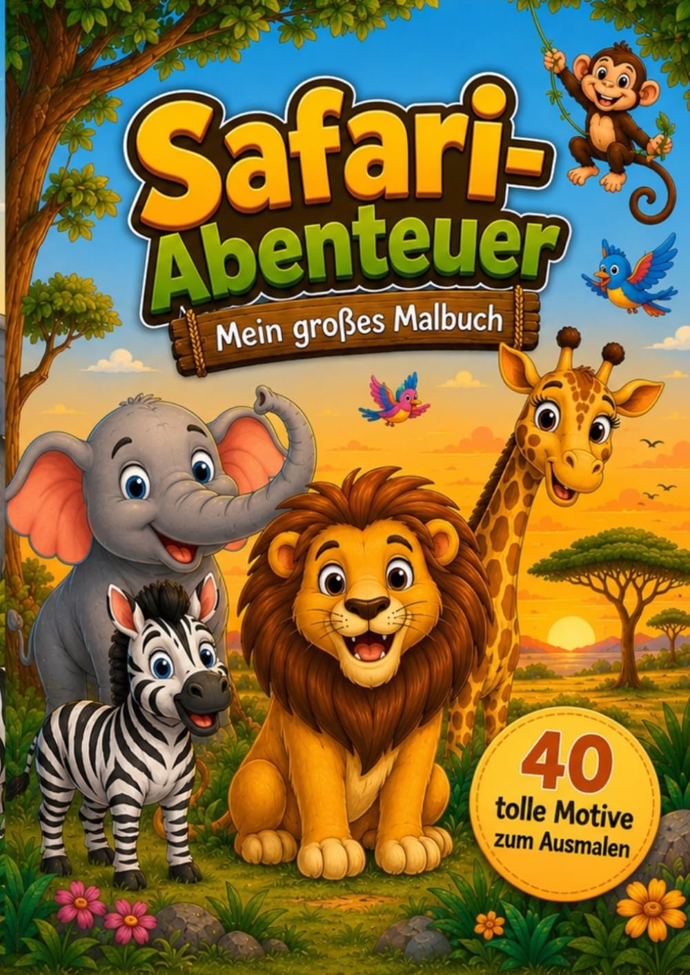 Safari Abenteuer- Das große Malbuch