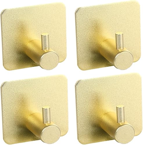 Pokinge 4 ganchos de pared autoadhesivos, multiusos, impermeable, para llaves, toalla, abrigo, ropa, accesorios de baño para baño