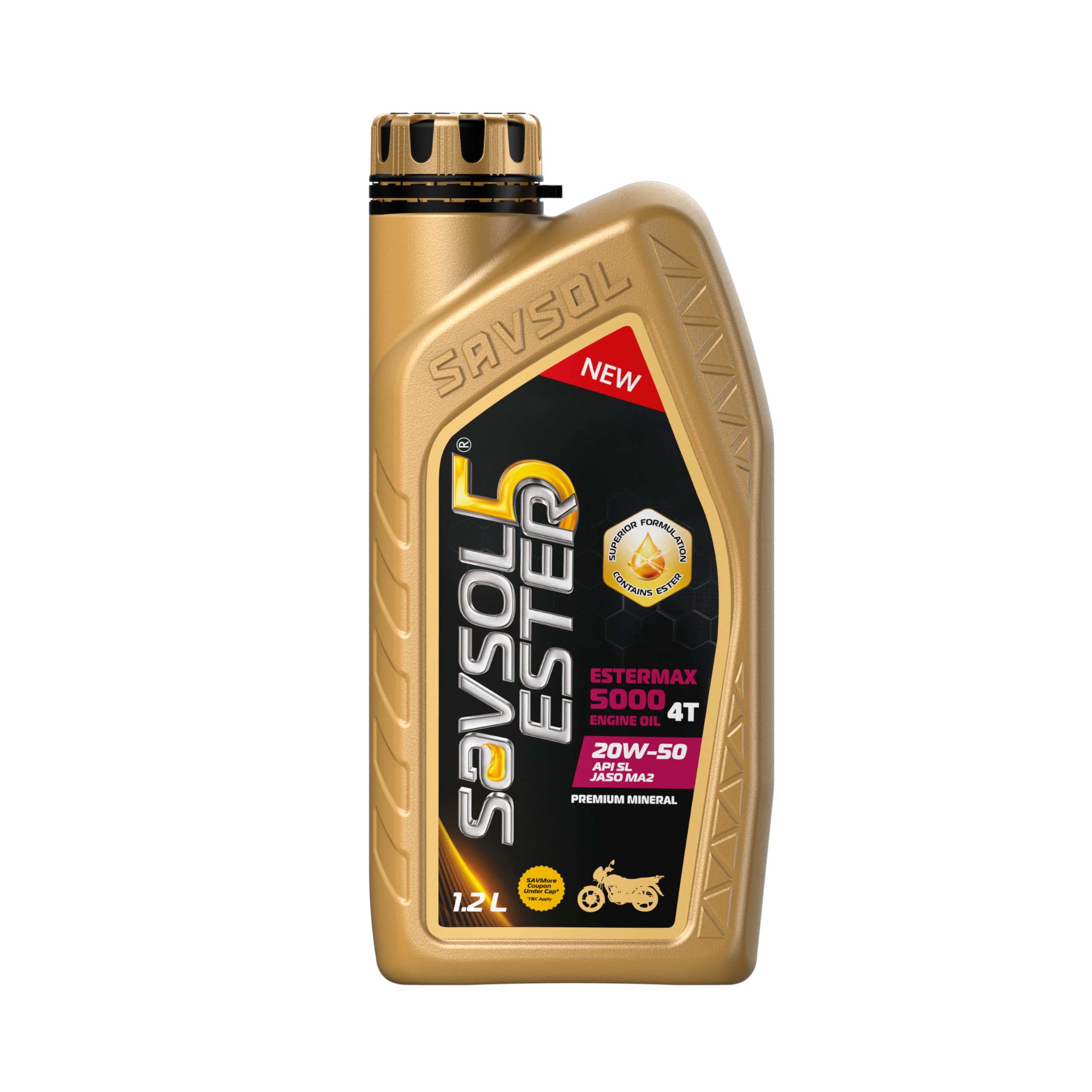 Sponsored Ad - ESTER5 ESTERMAX 5000 4T 20W-50 | Premium Engine Oil for Bikes (1.2L) | Contains Ester formulation | Prolongs Engine Life | Reduces Wear & Tear | Smoother Rides | 35% less friction